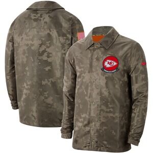 Nike Kansas City Chiefs Salute to Service Camo Coaches Jacket Mens Large NFL